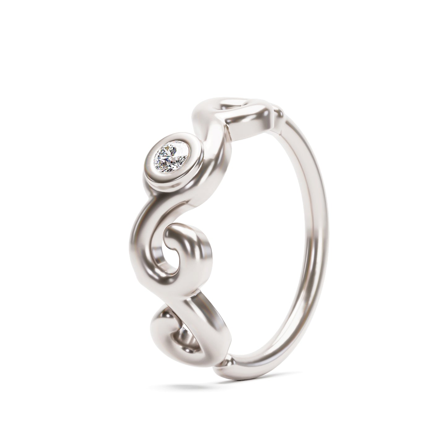 Solid Gold Diamond Swirl Seamless Hoop