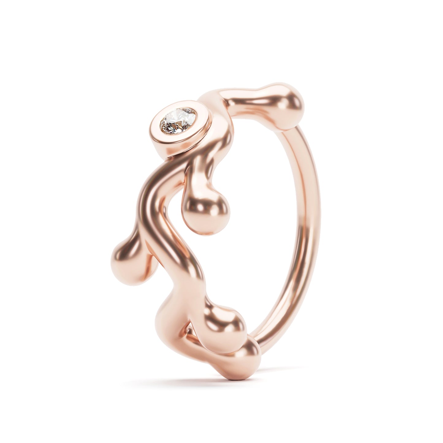 Solid Gold Diamond Vine Seamless Hoop