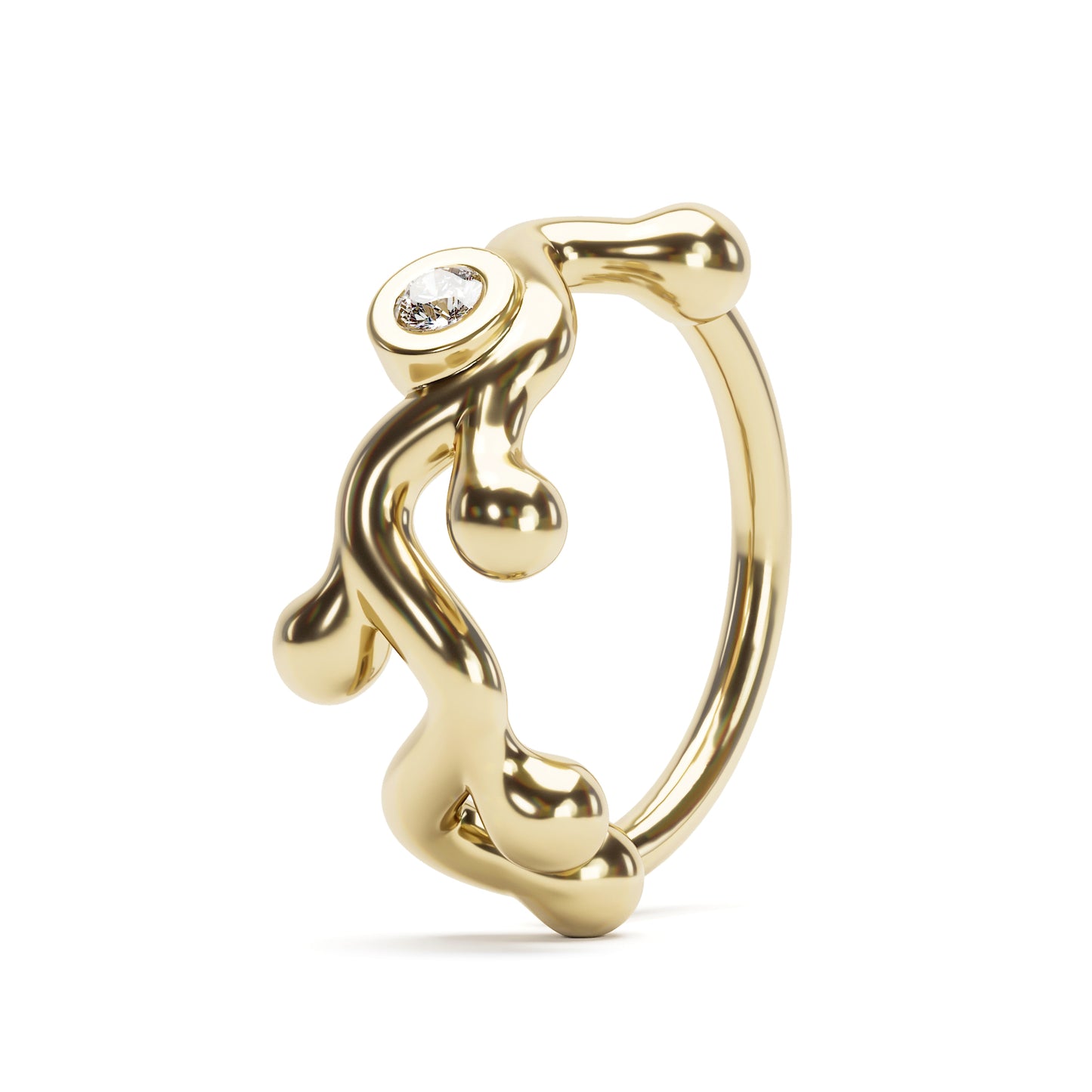 Solid Gold Diamond Vine Seamless Hoop
