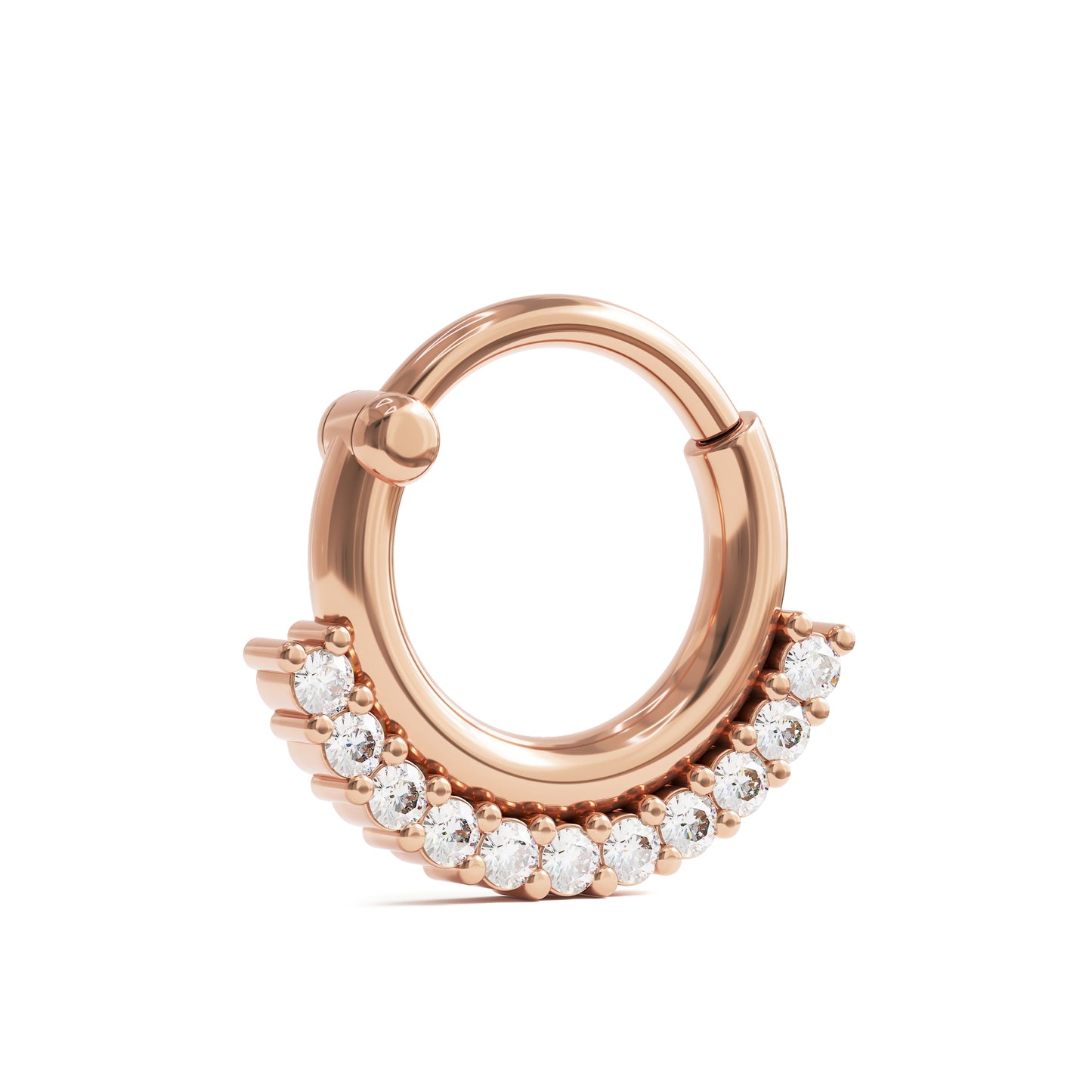 14K Gold Modern Diamond Clicker Hoop