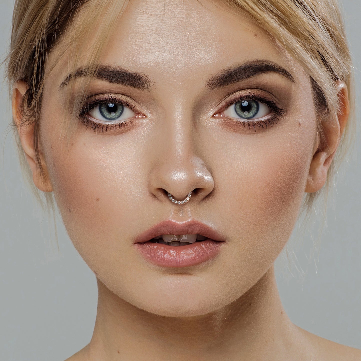 14K Gold Minimalist Diamond Clicker Hoop