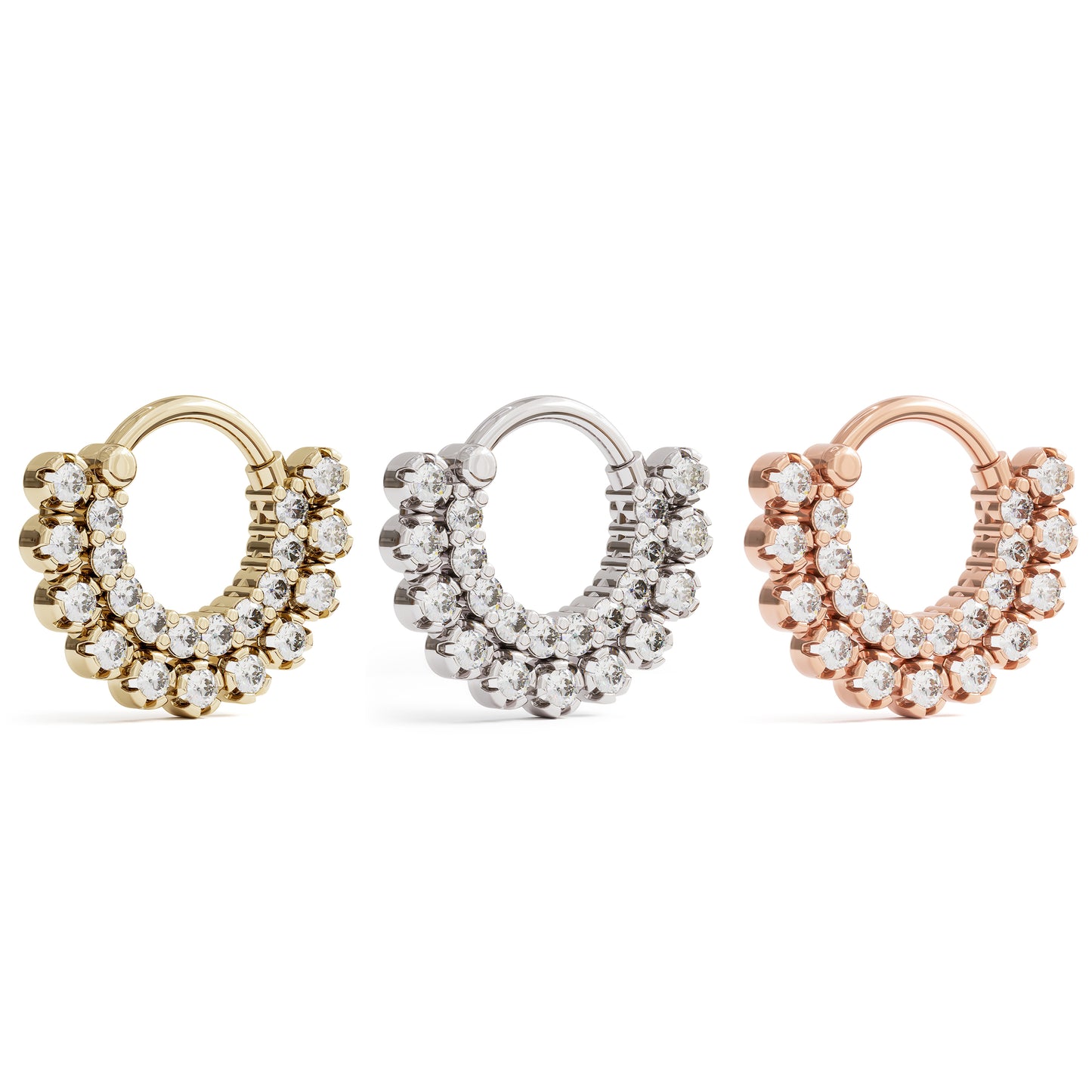 14K Gold Diamond Statement Clicker Hoop