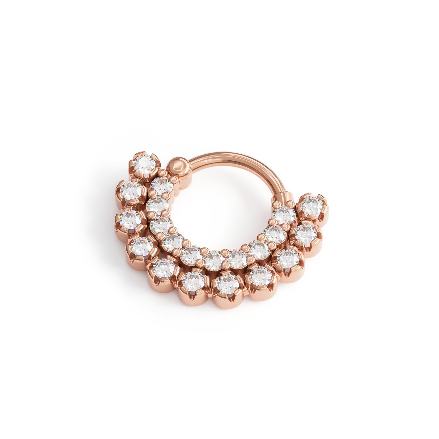 14K Gold Diamond Statement Clicker Hoop