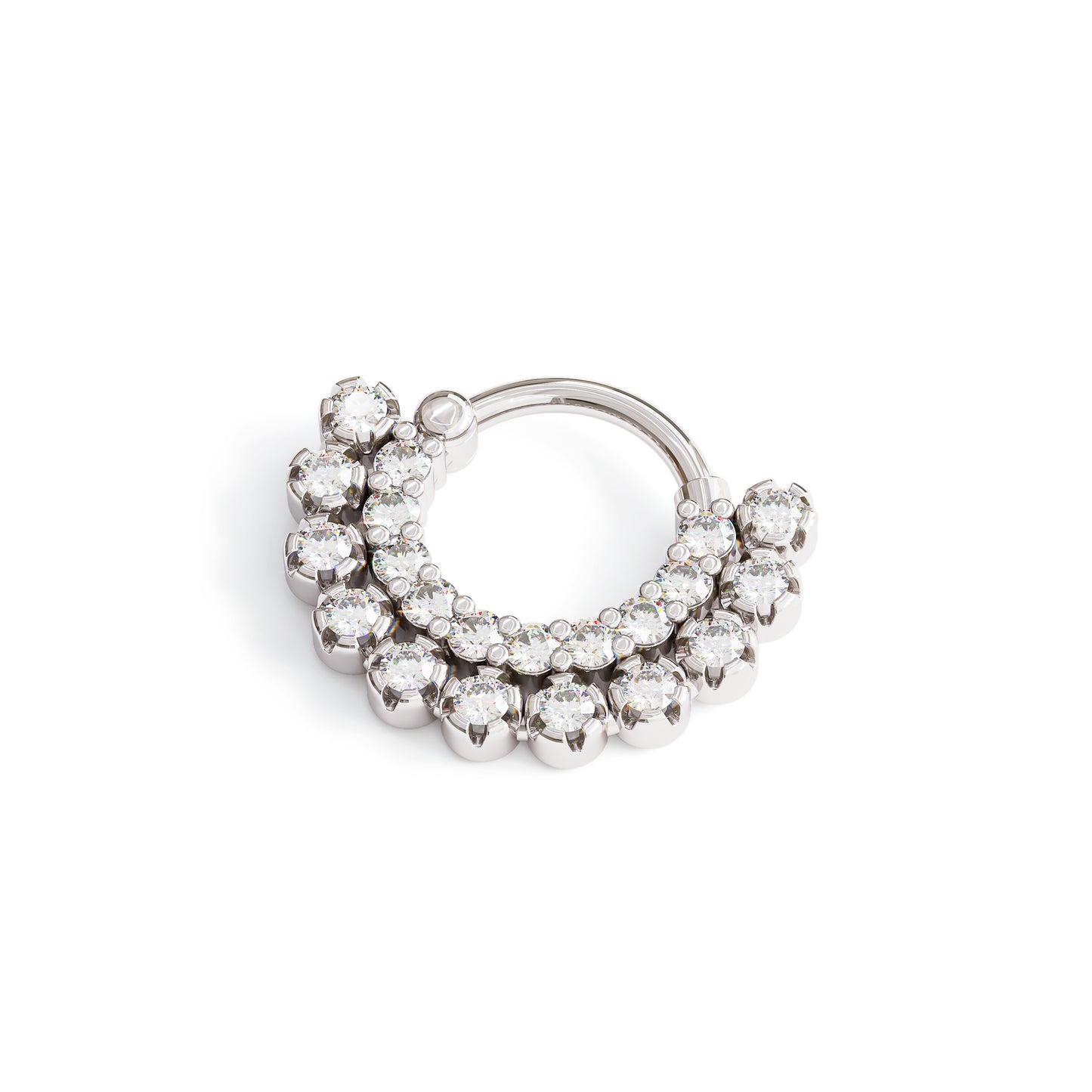 14K Gold Diamond Statement Clicker Hoop