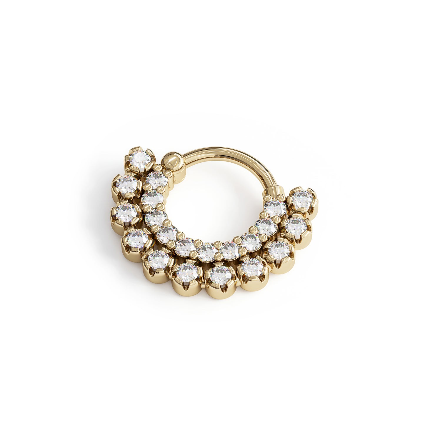 14K Gold Diamond Statement Clicker Hoop