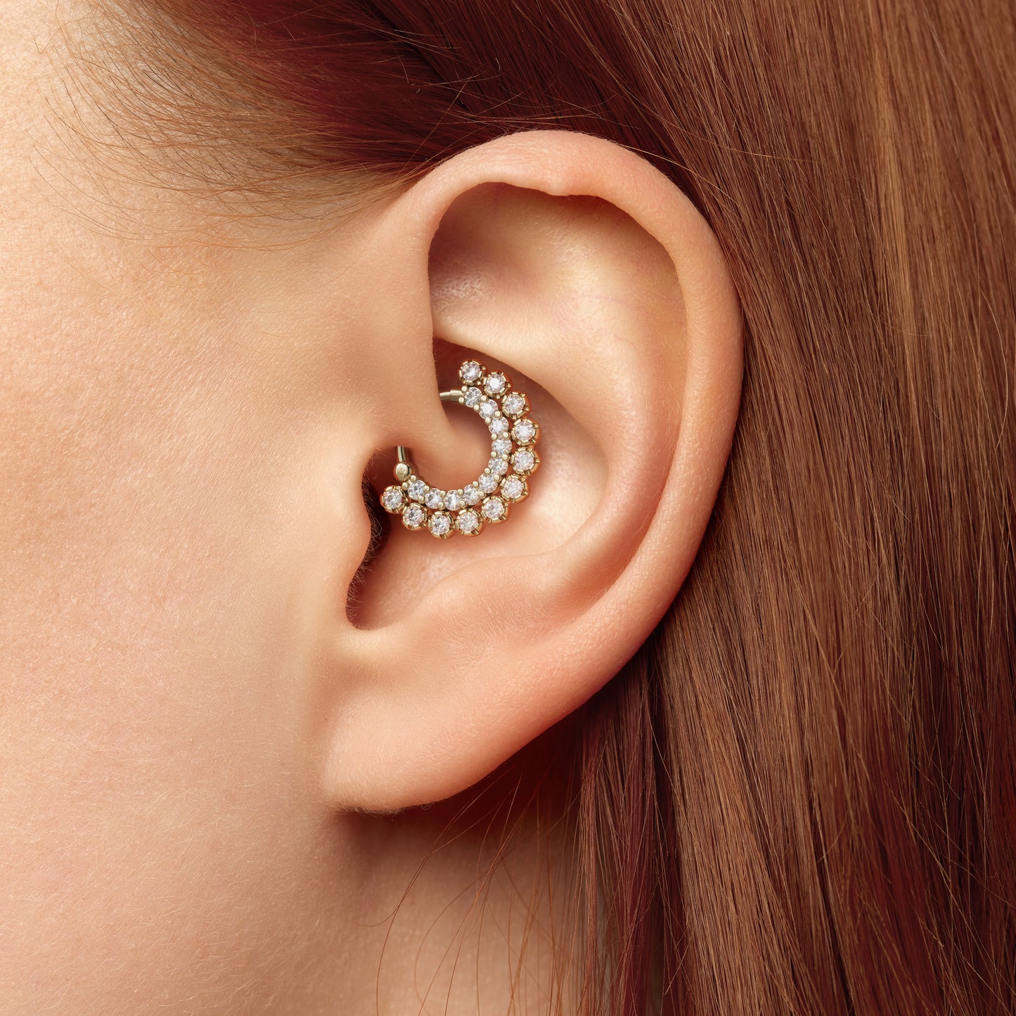 14K Gold Diamond Statement Clicker Hoop