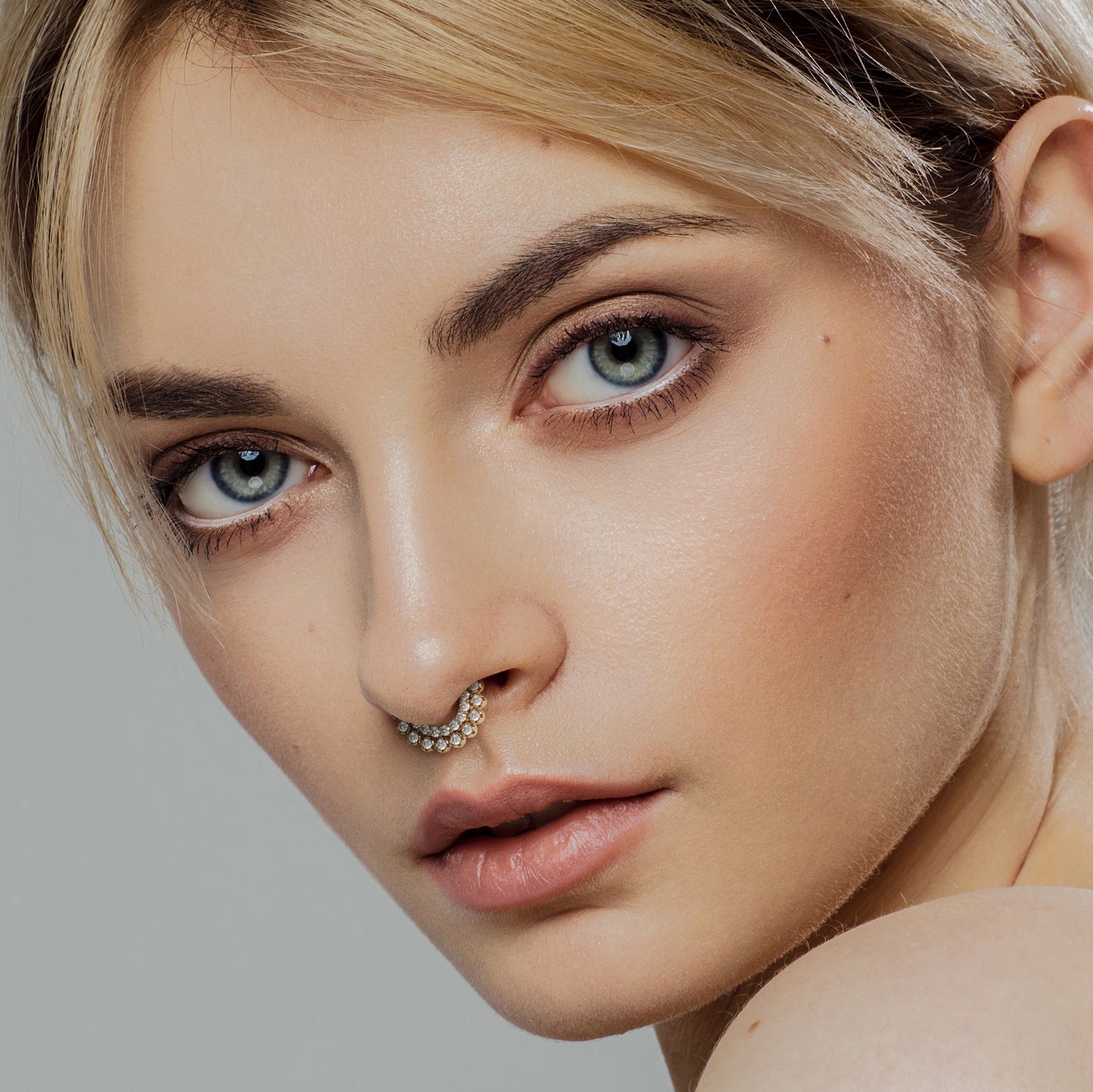 14K Gold Diamond Statement Clicker Hoop