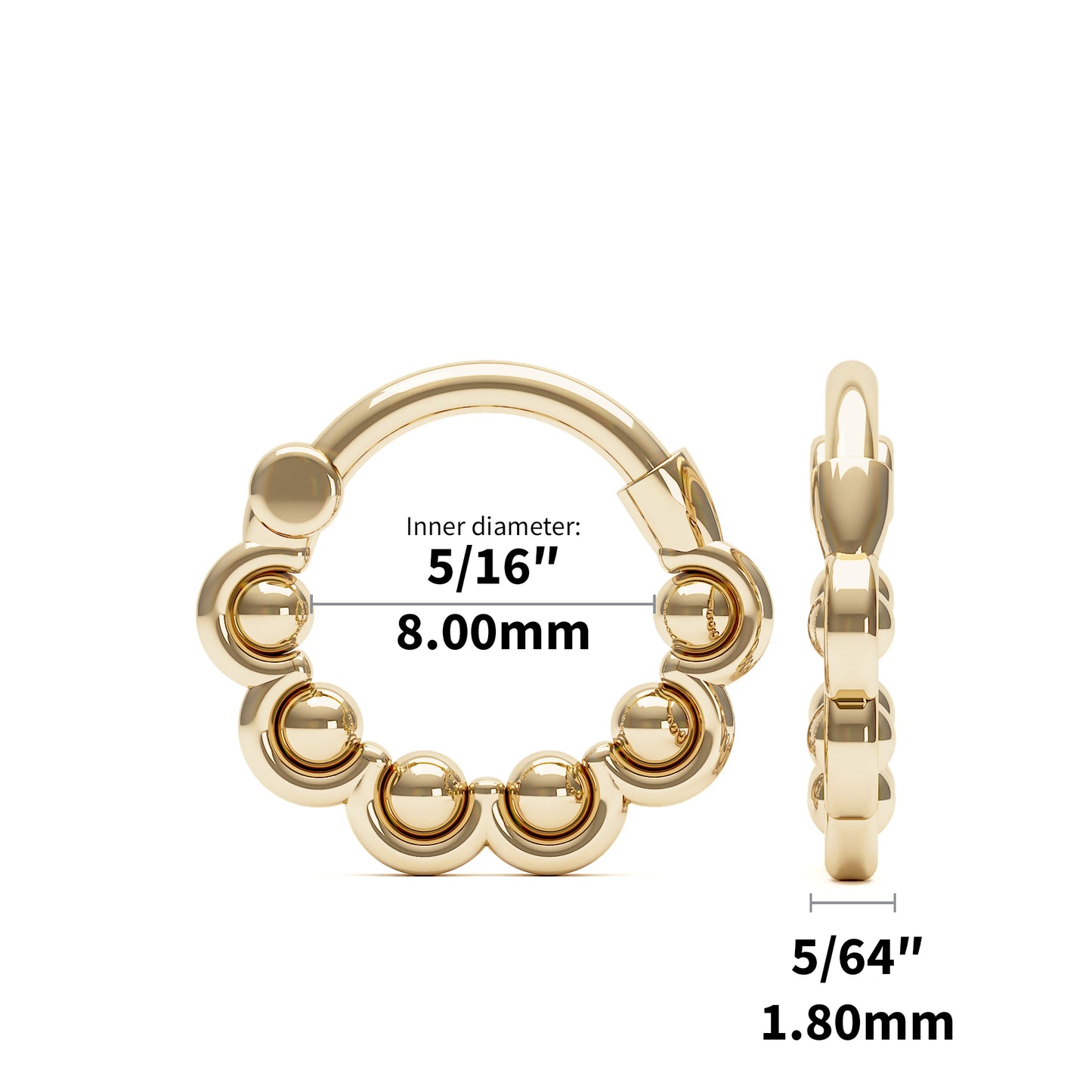 Solid Gold Dainty Clicker Hoop