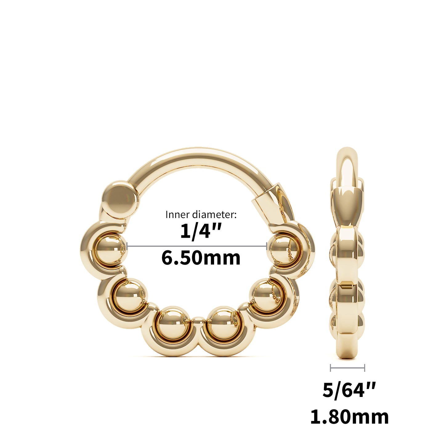 Solid Gold Dainty Clicker Hoop