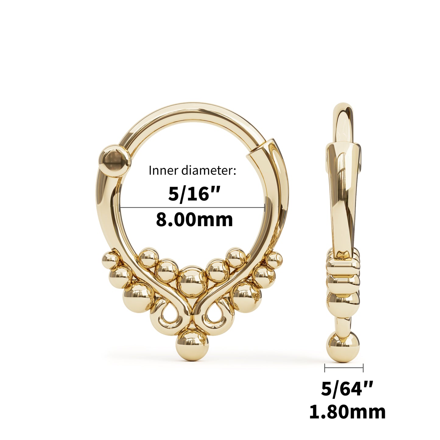 Solid Gold Indian Clicker Hoop