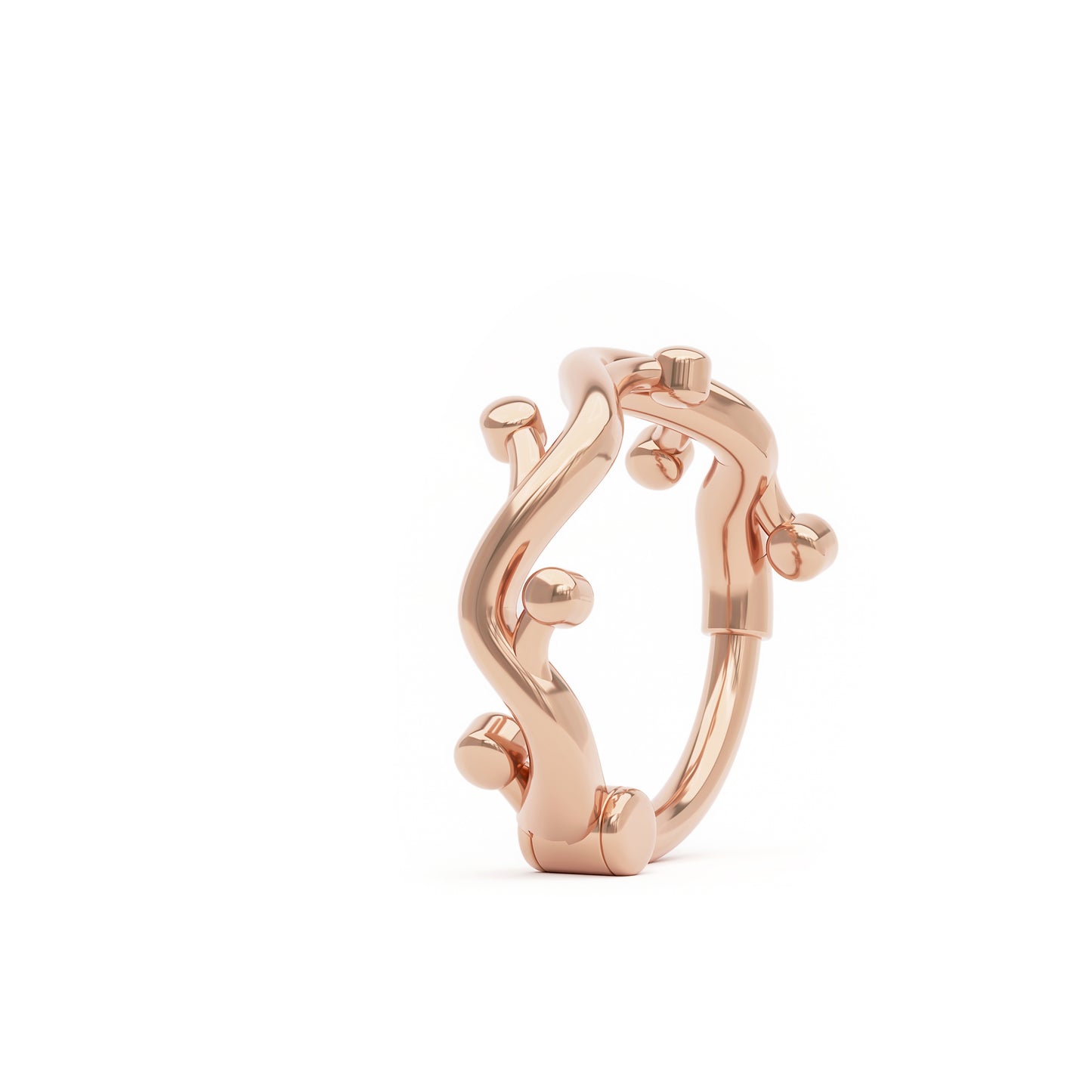 Solid Gold Dainty Vine Clicker Hoop