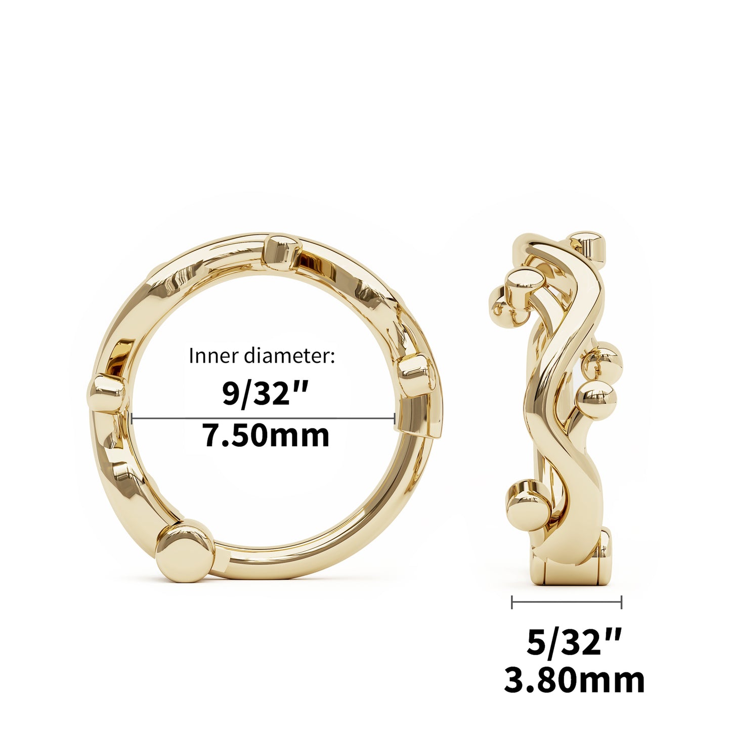 Solid Gold Dainty Vine Clicker Hoop