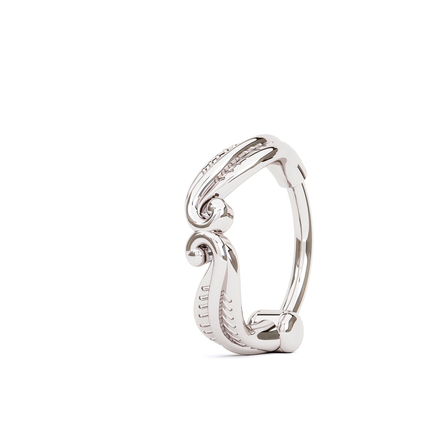 Solid Gold Unique Feather Clicker Hoop