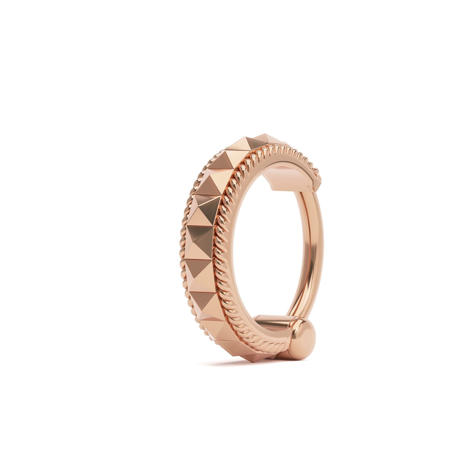 Solid Gold Pyramid Clicker Hoop