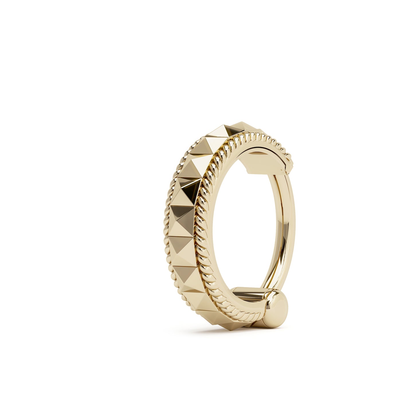 Solid Gold Pyramid Clicker Hoop