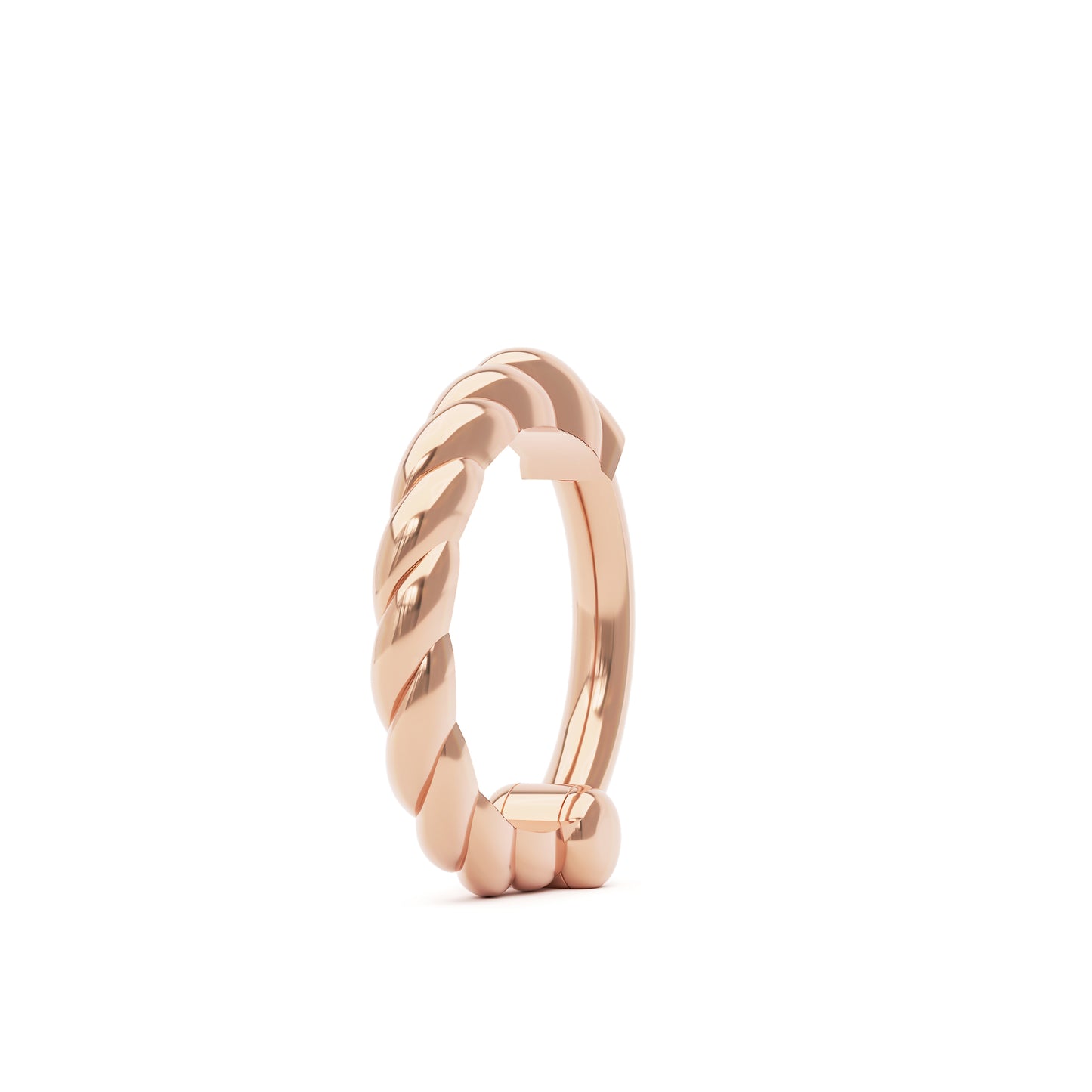 Solid Gold Croissant Clicker Hoop