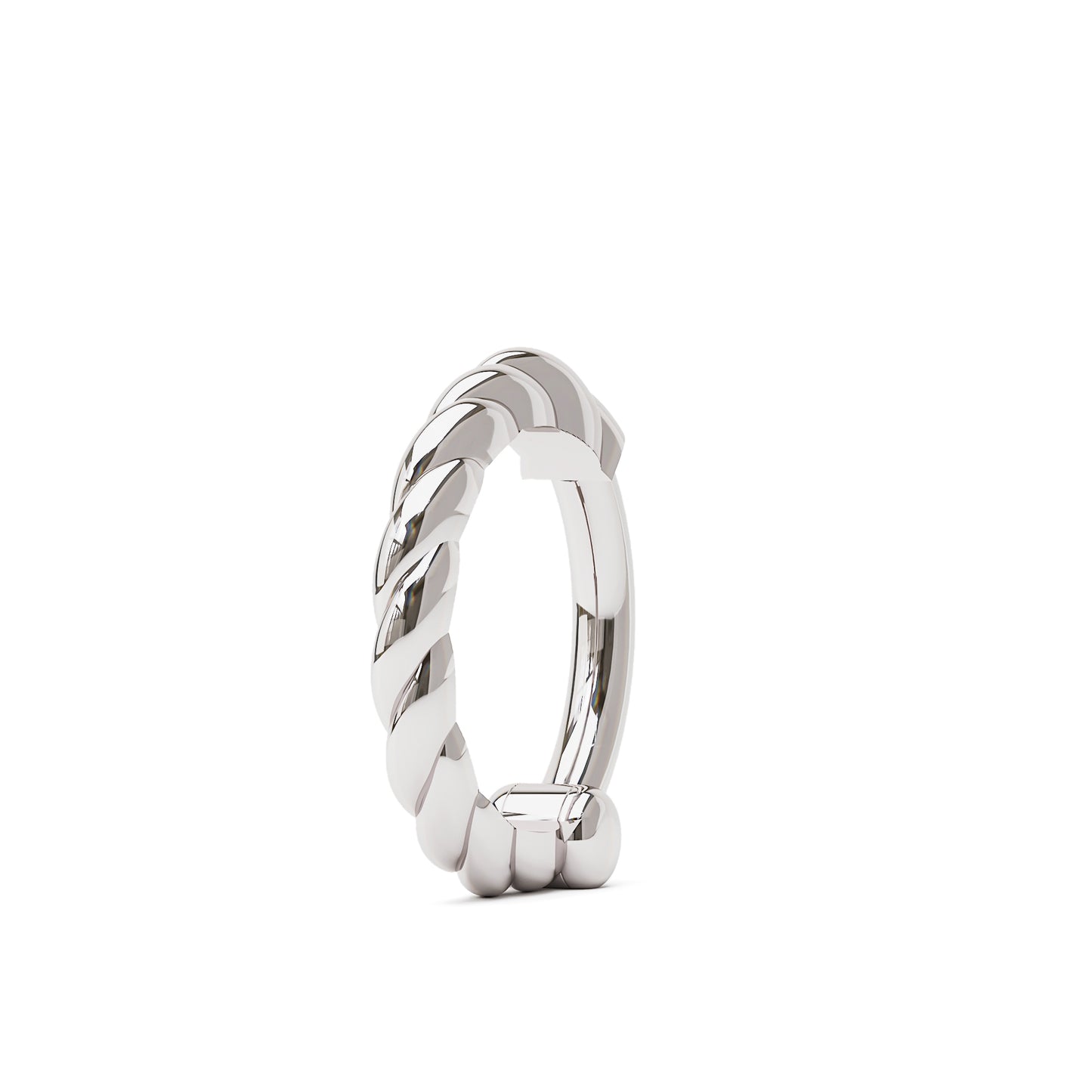 Solid Gold Croissant Clicker Hoop