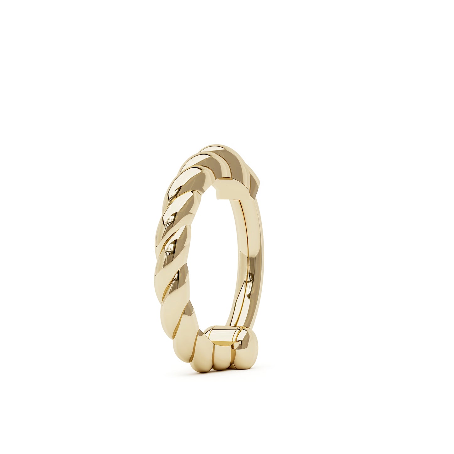 Solid Gold Croissant Clicker Hoop