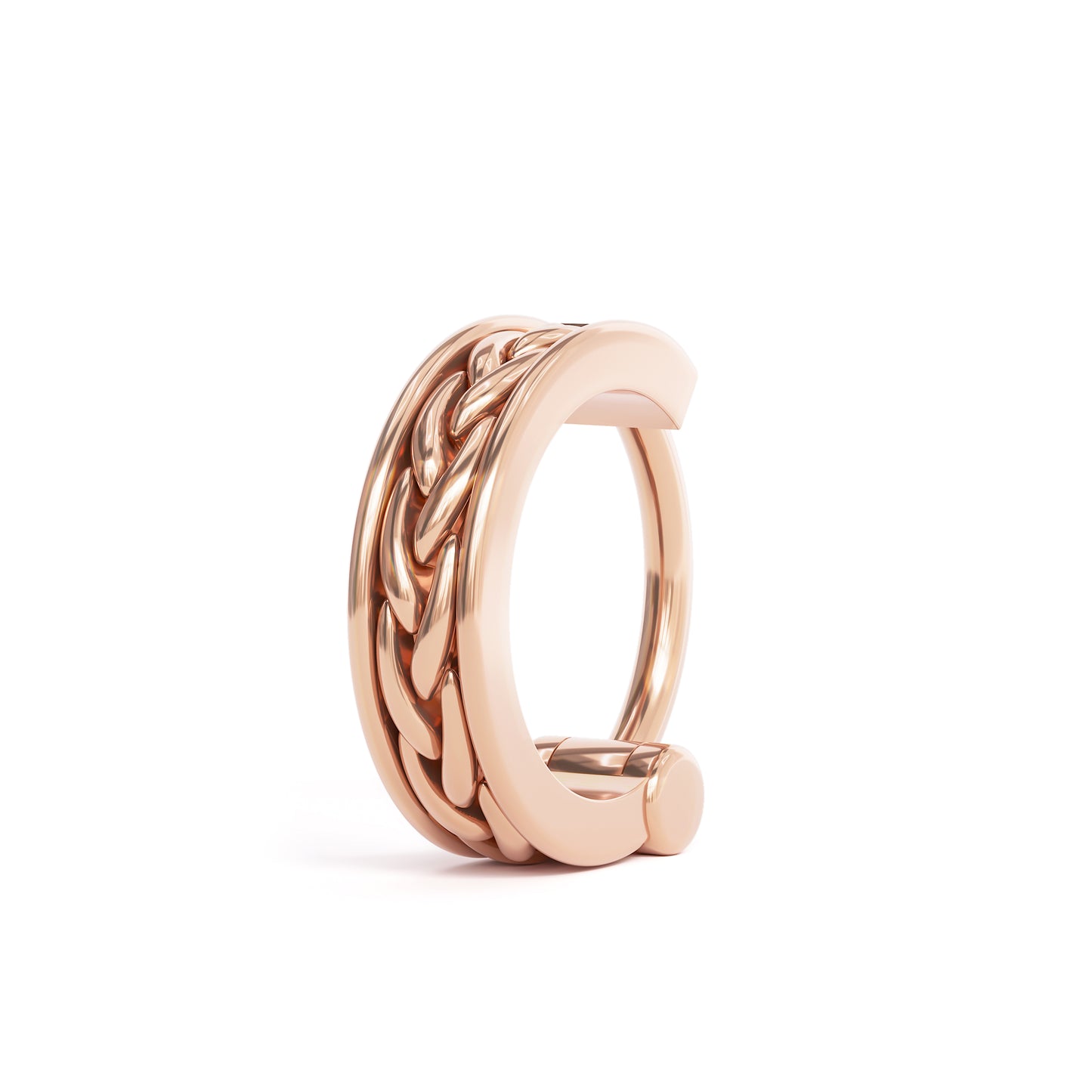 Solid Gold Braid Clicker Hoop