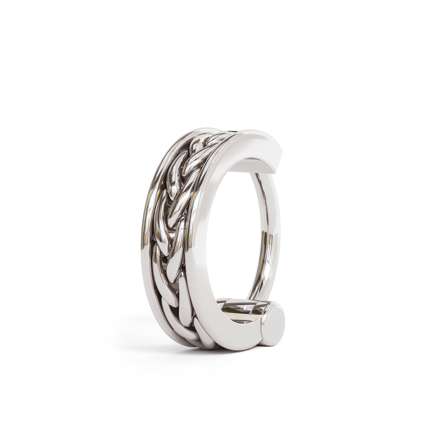 Solid Gold Braid Clicker Hoop