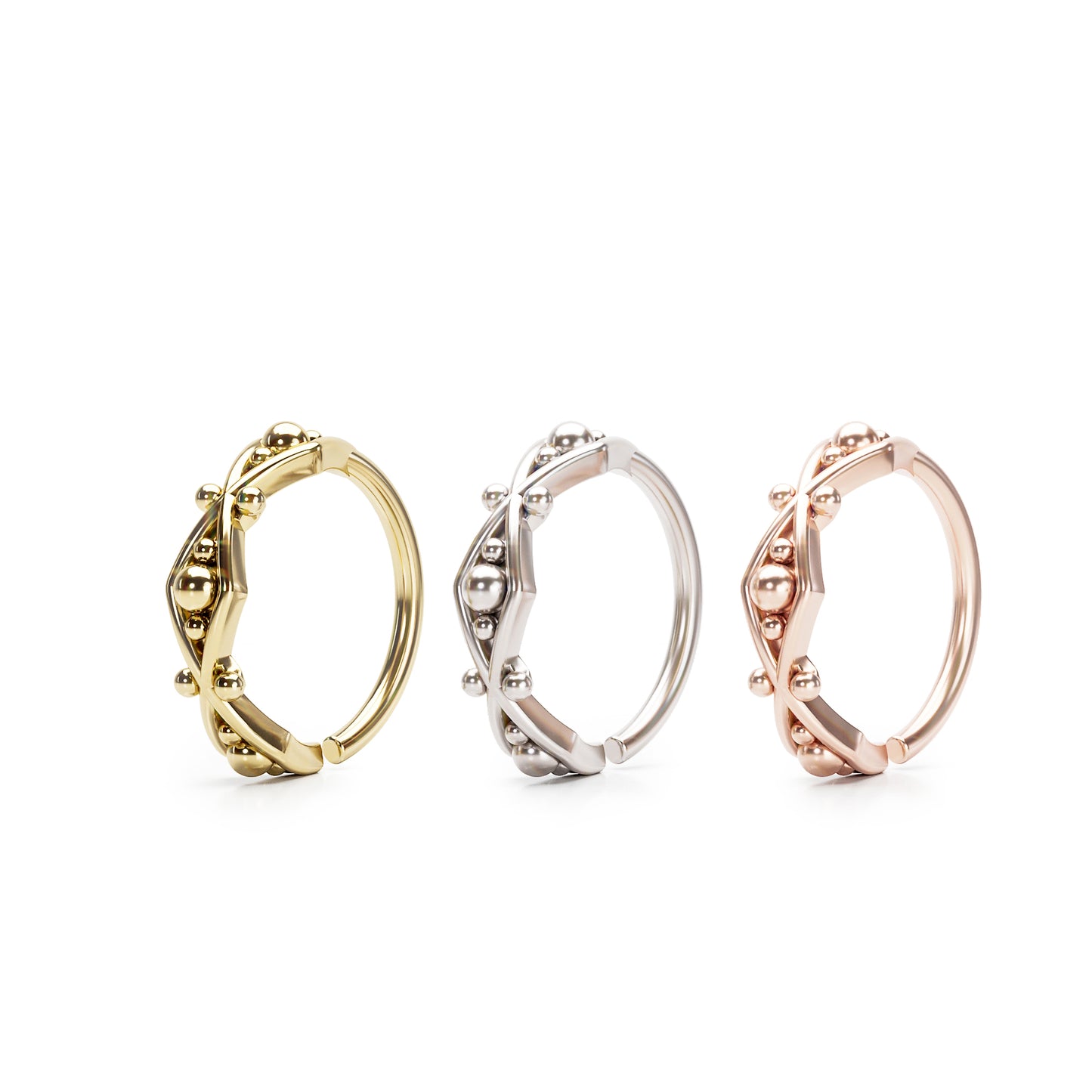 Solid Gold Geometric Seamless Hoop