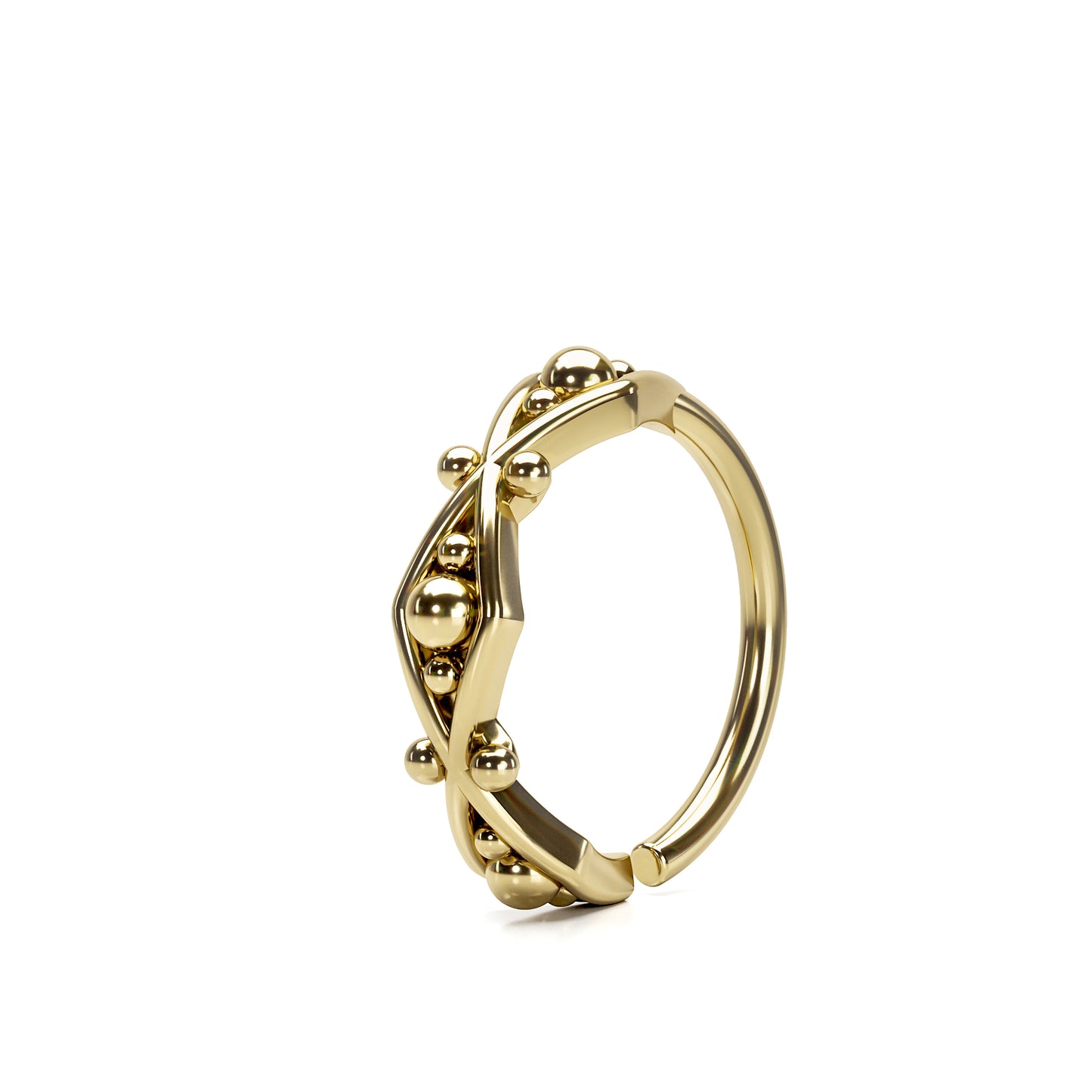 Solid Gold Geometric Seamless Hoop