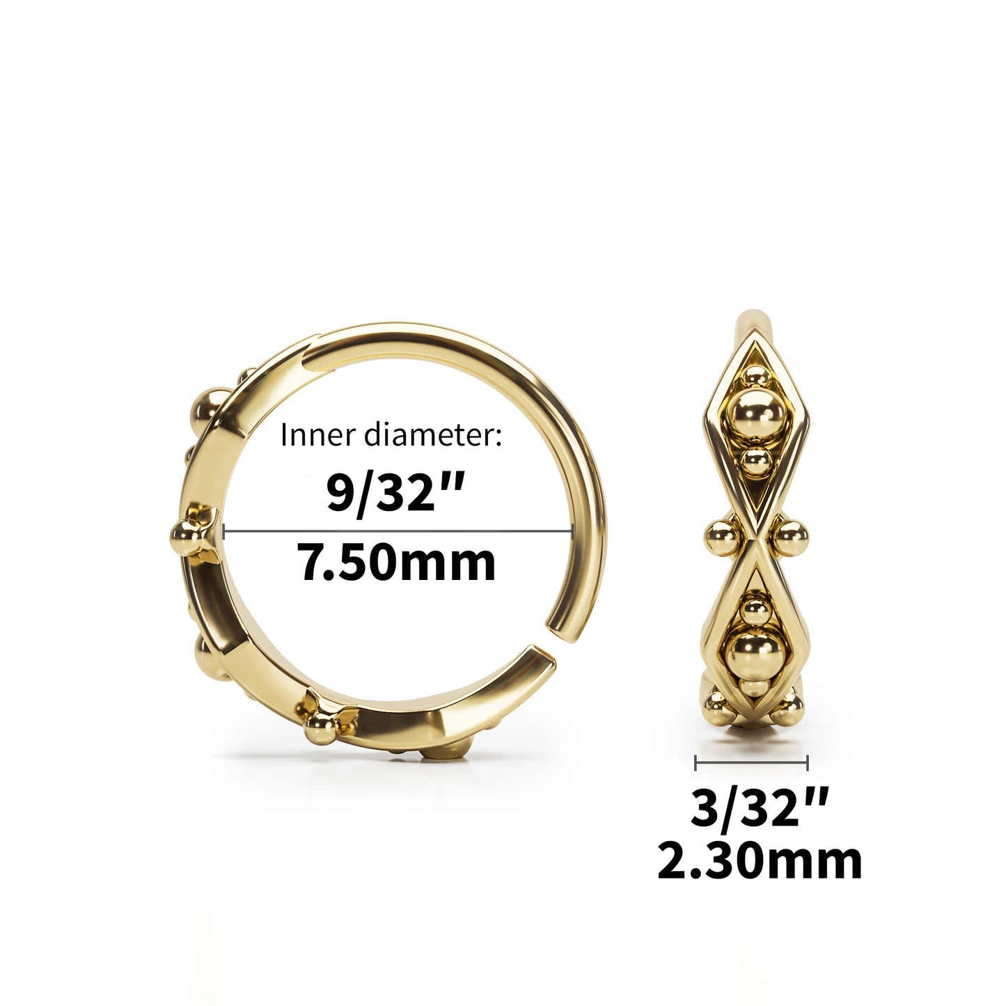 Solid Gold Geometric Seamless Hoop