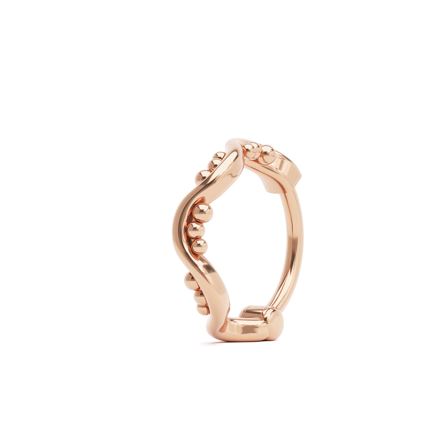 Solid Gold Granulated Clicker Hoop