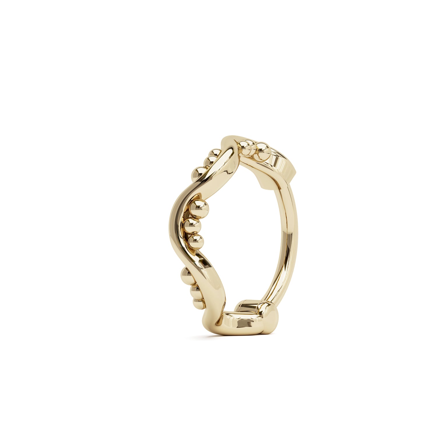 Solid Gold Granulated Clicker Hoop