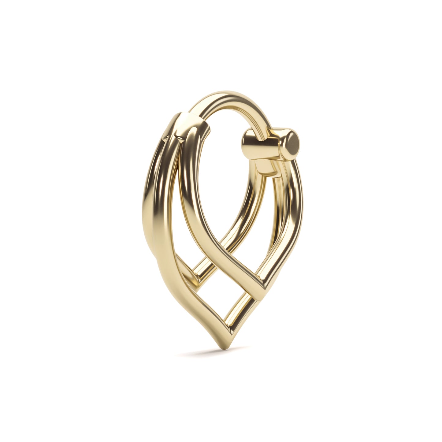 Solid Gold Trinity V Shape Clicker Hoop