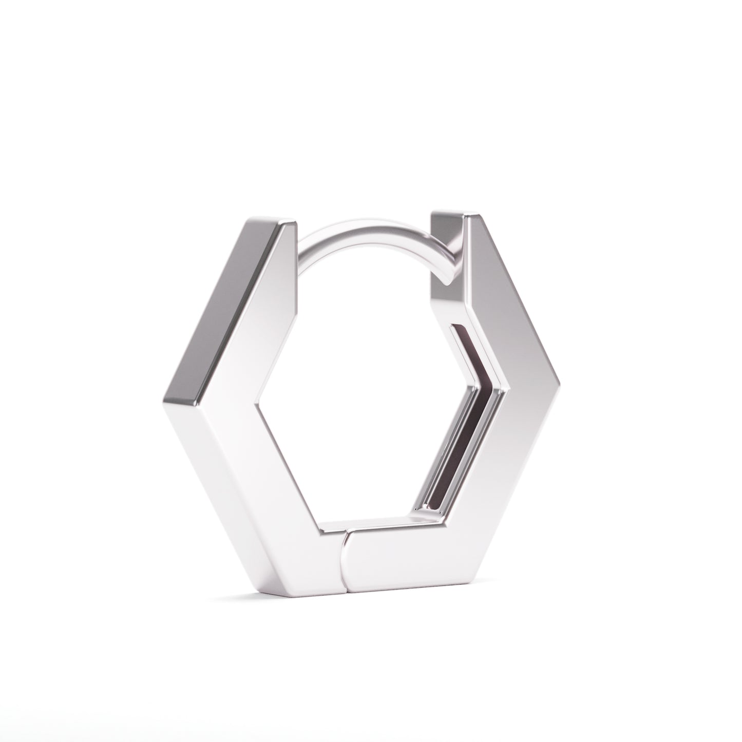 Solid Gold Hexagon Clicker Hoop