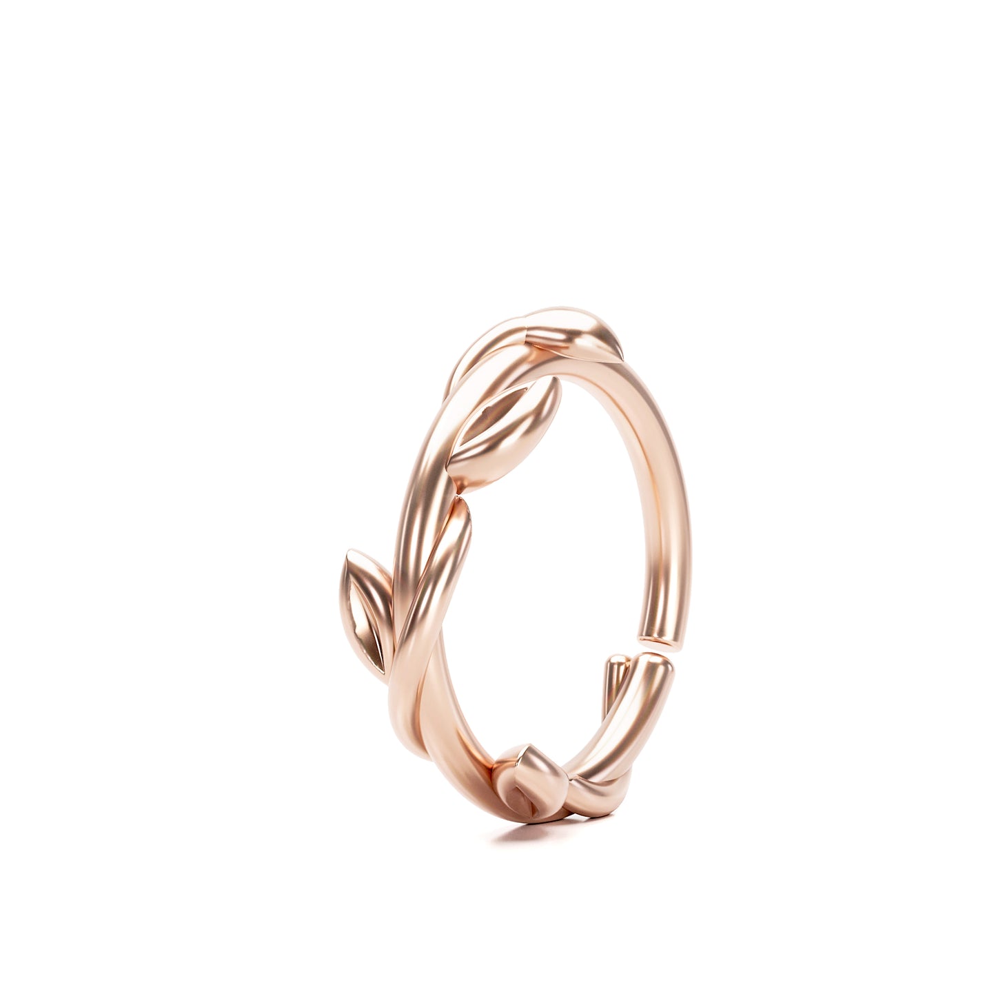 Solid Gold Grecian Leaf Seamless Hoop
