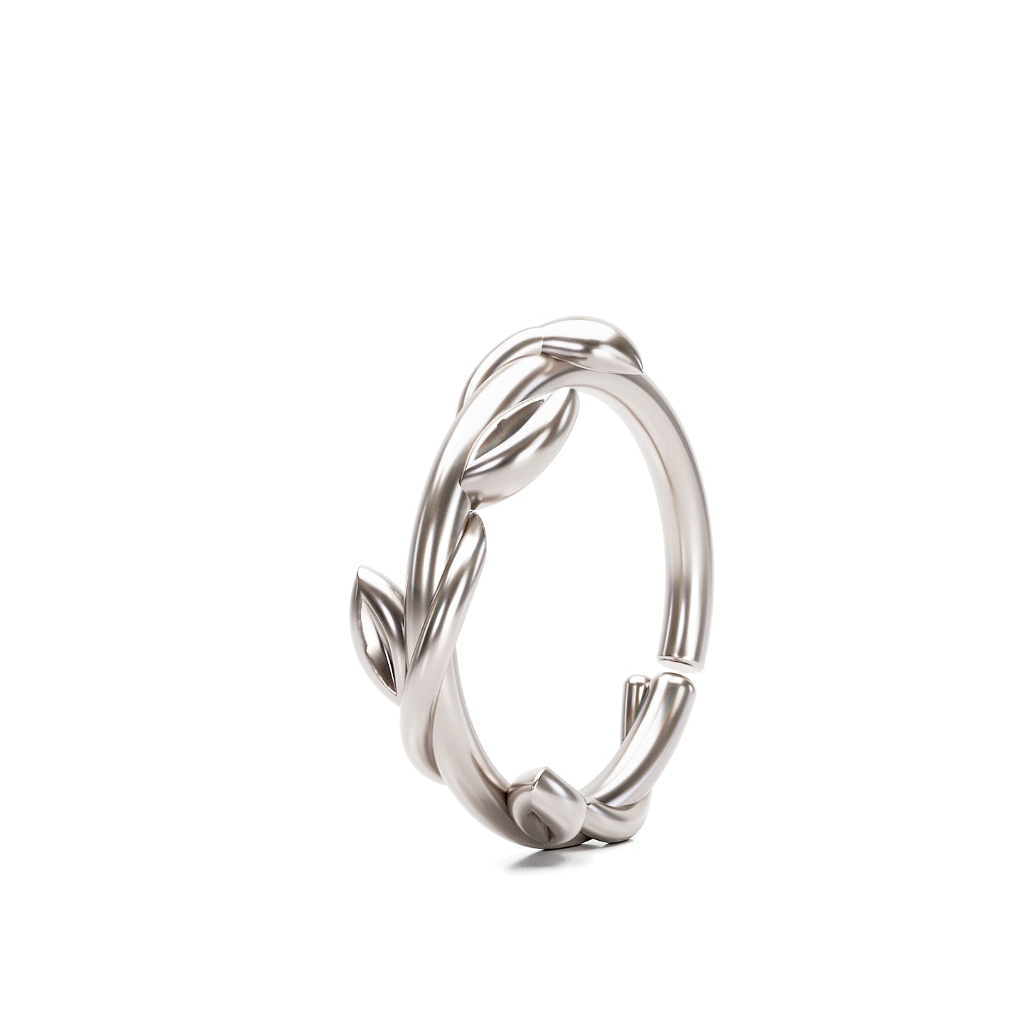 Solid Gold Grecian Leaf Seamless Hoop