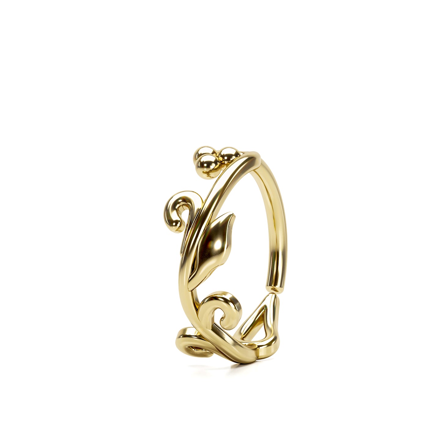 Solid Gold Leaf Seamless Hoop