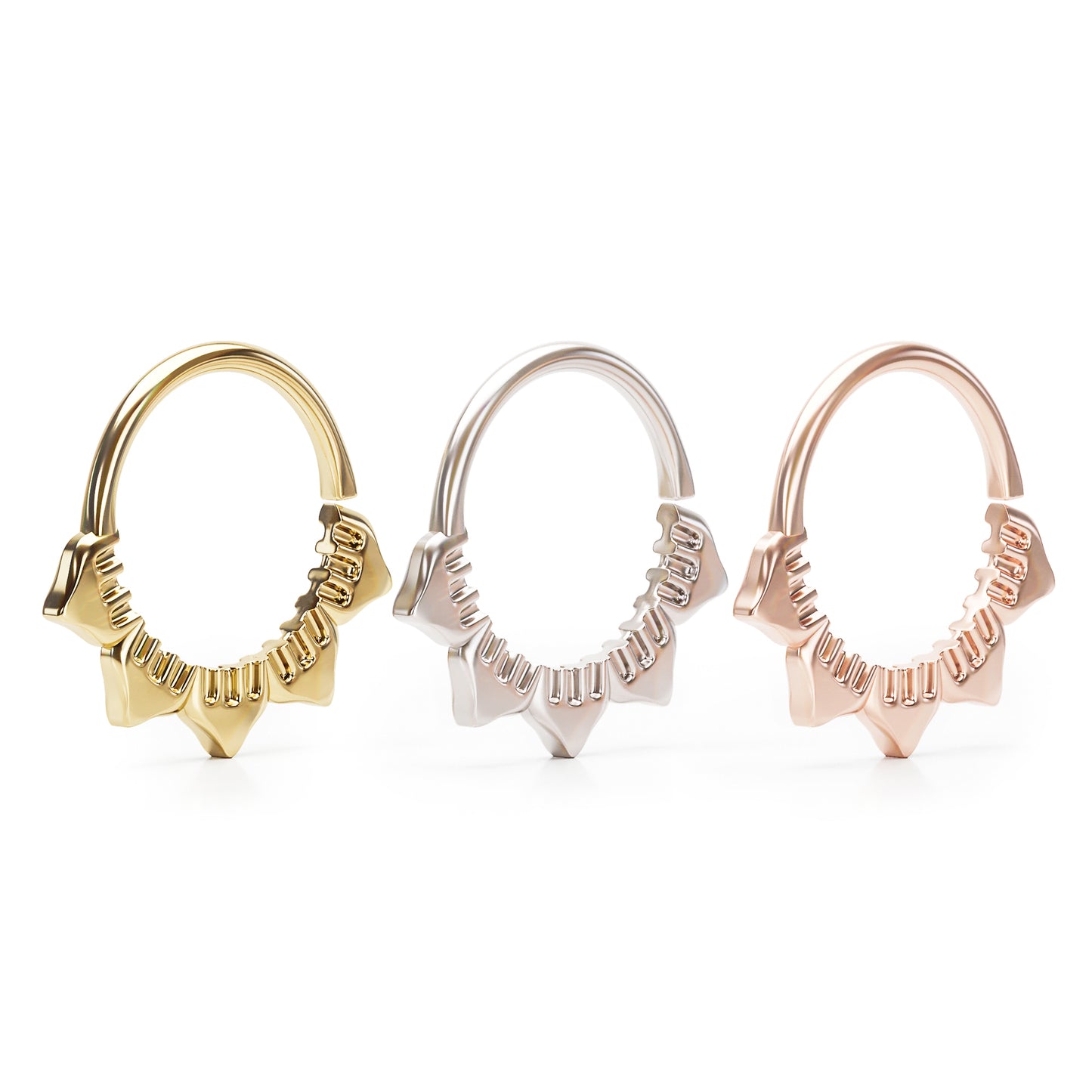 Solid Gold Lotus Seamless Hoop