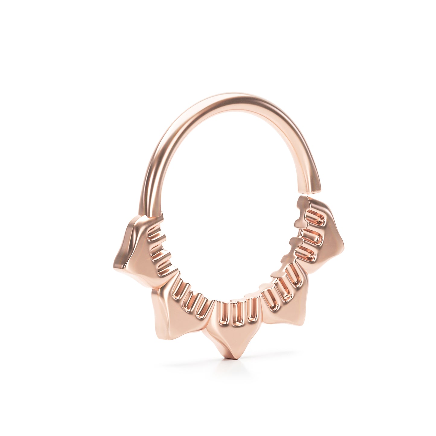Solid Gold Lotus Seamless Hoop