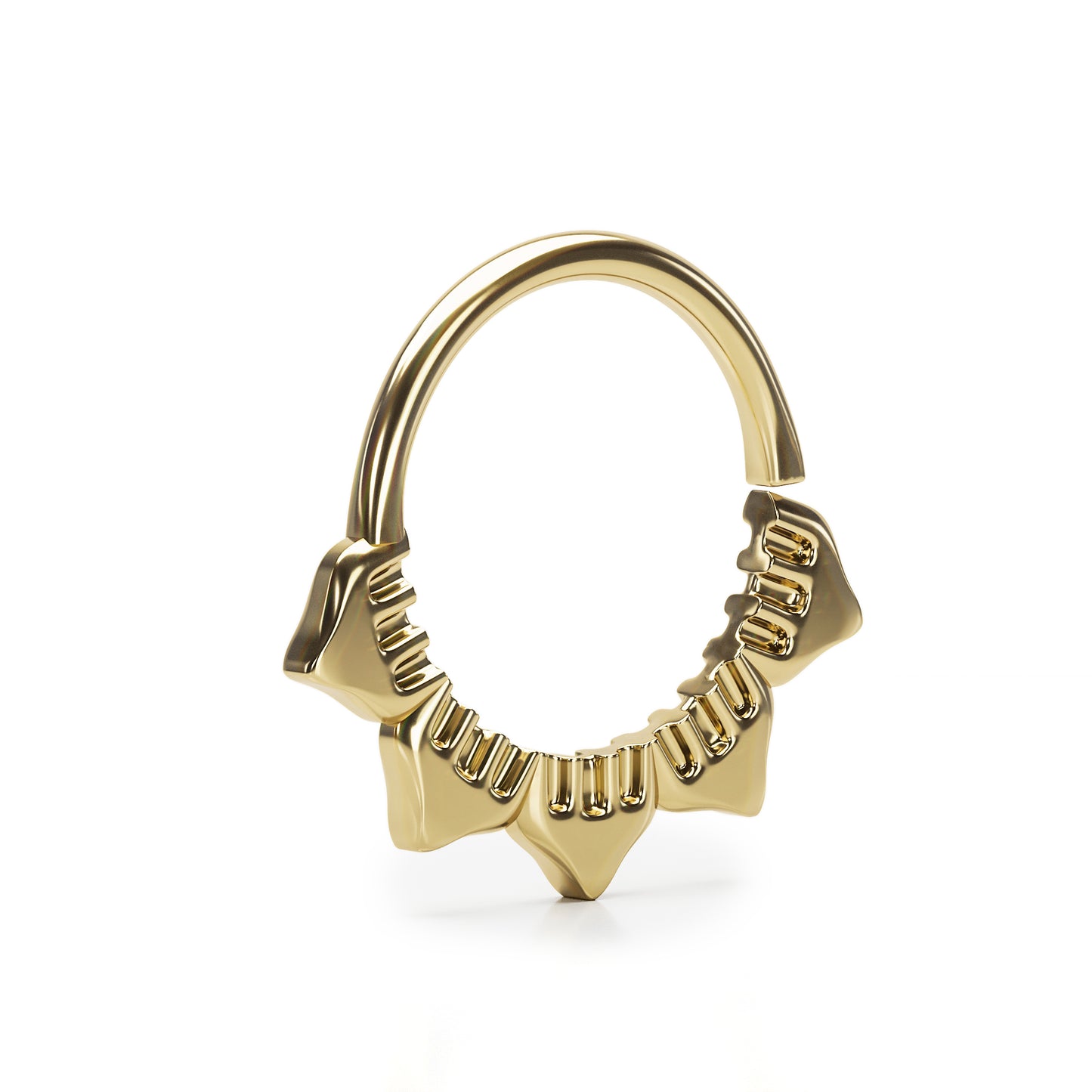 Solid Gold Lotus Seamless Hoop