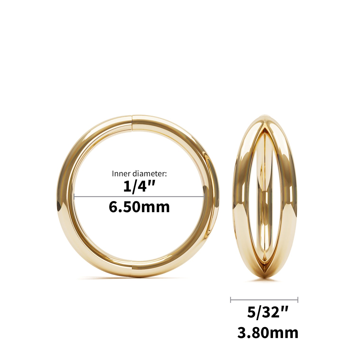 Solid Gold Double Illusion Seamless Hoop