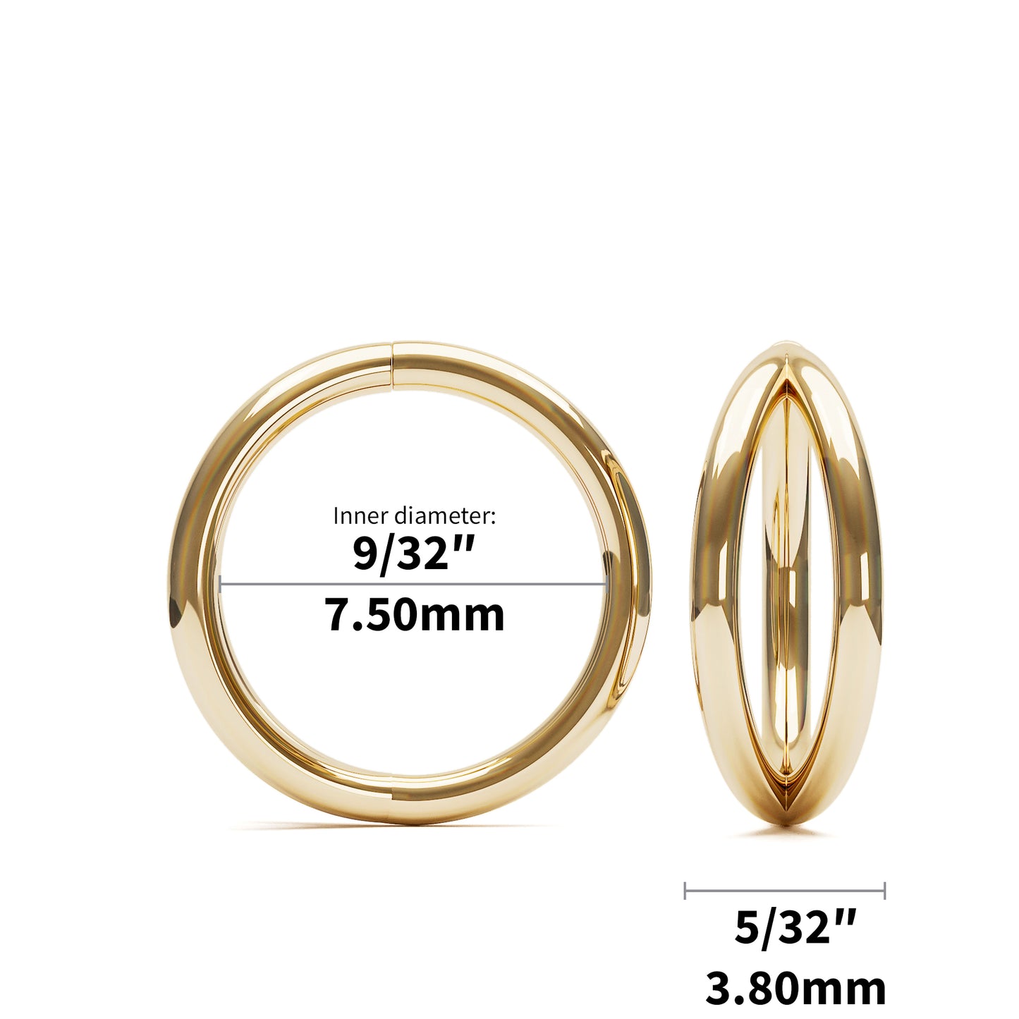 Solid Gold Double Illusion Seamless Hoop