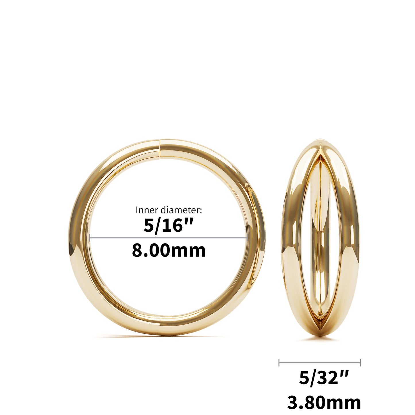 Solid Gold Double Illusion Seamless Hoop
