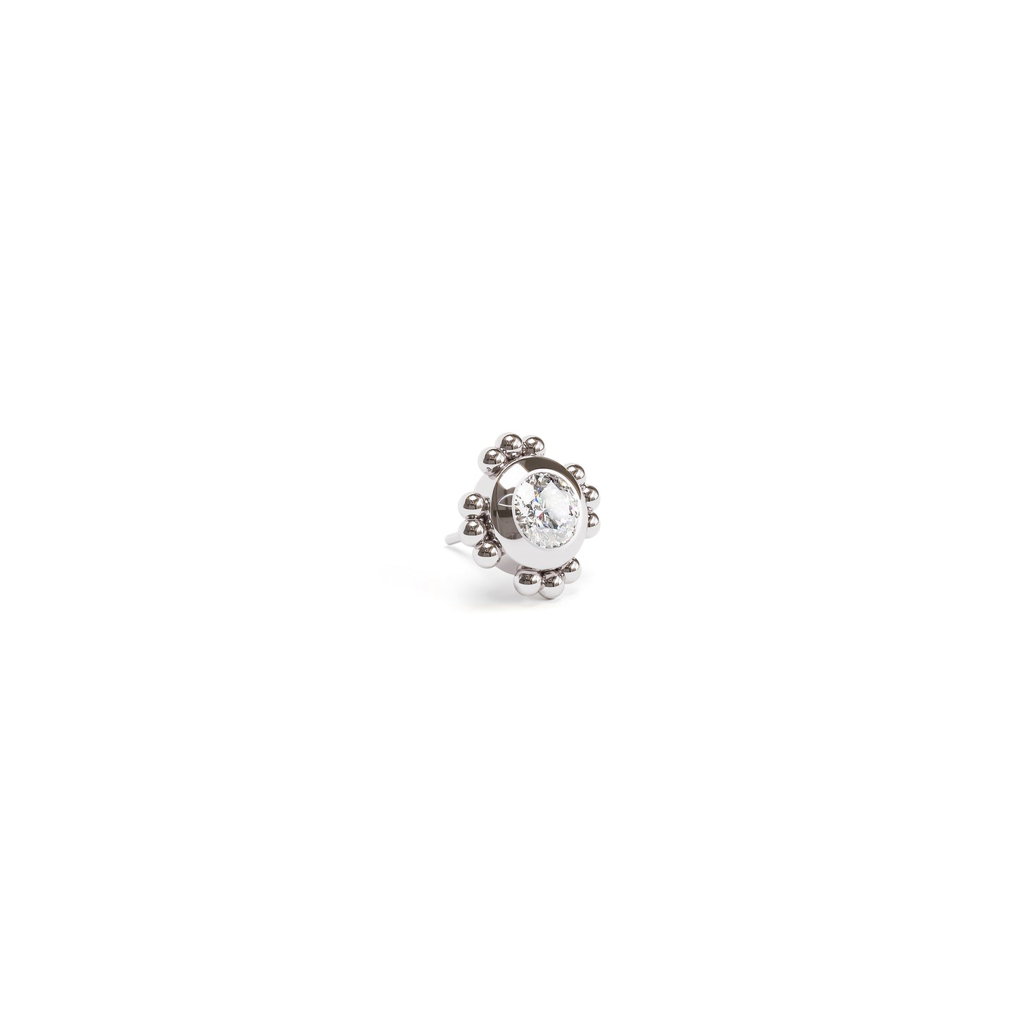 14K Gold Diamond Beaded Threadless End