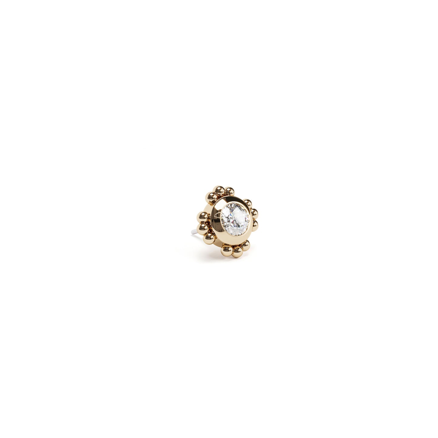 14K Gold Diamond Beaded Threadless End