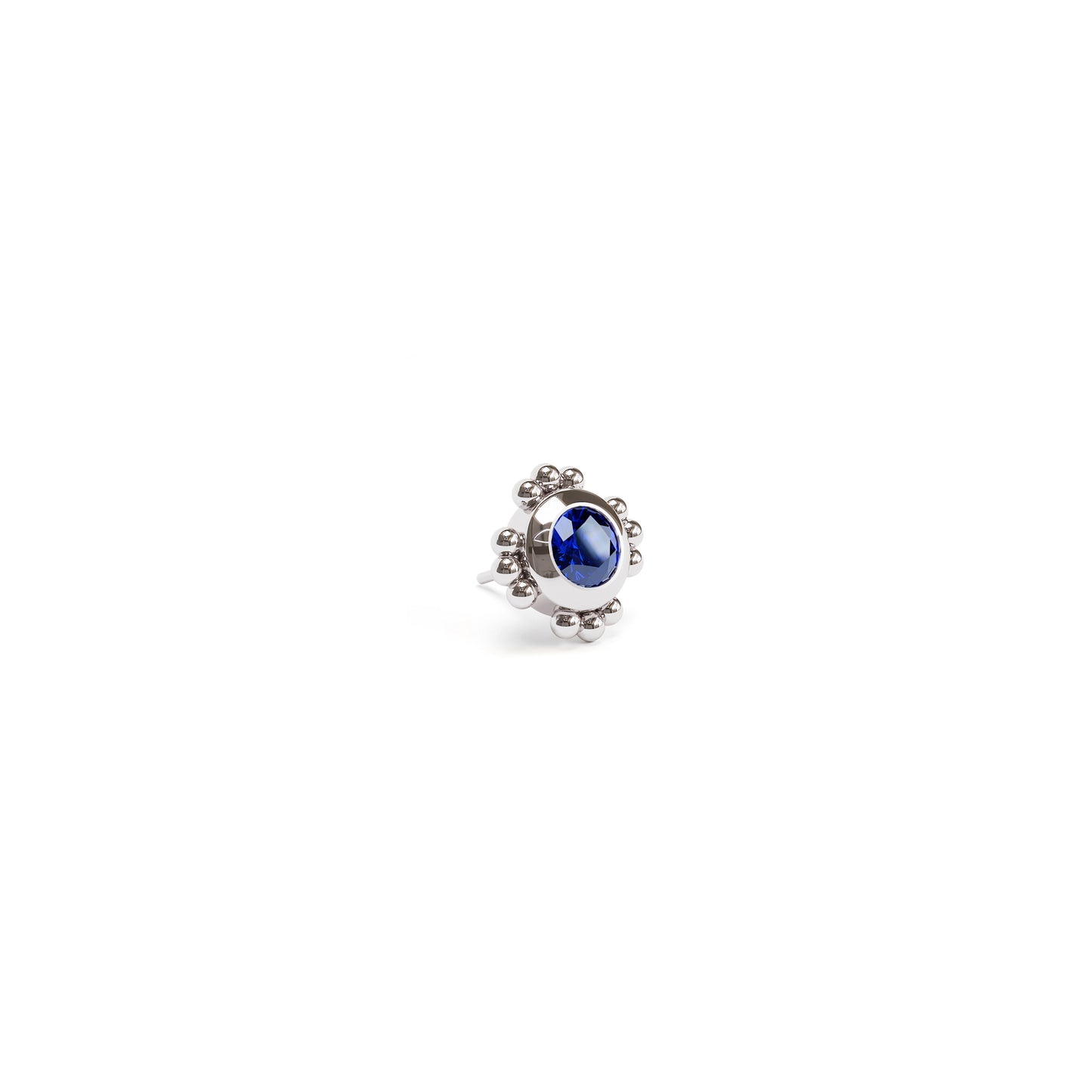 14K Gold Sapphire Beaded Threadless End