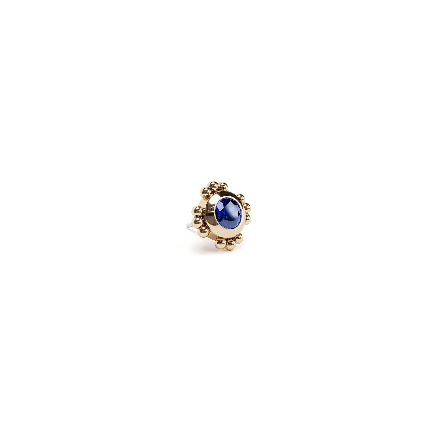 14K Gold Sapphire Beaded Threadless End