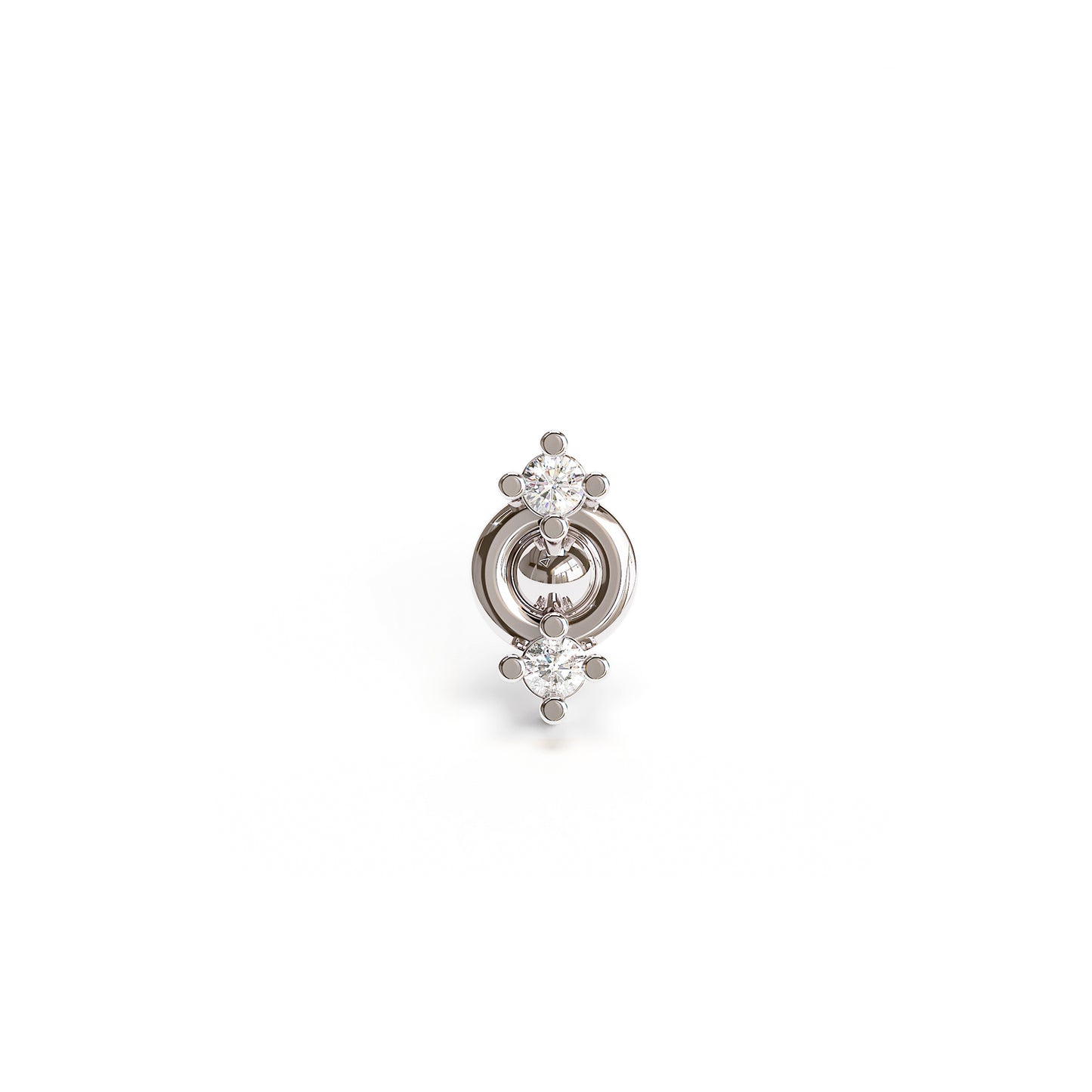 14K Gold Double Diamond Threadless End