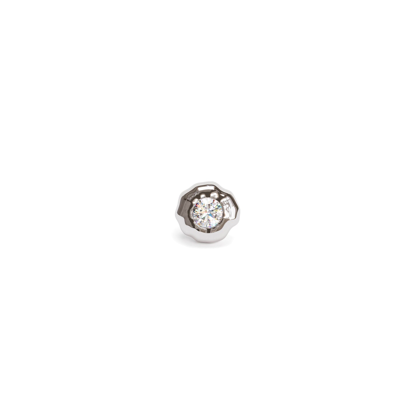 Irregular 14K Gold Diamond Threadless End