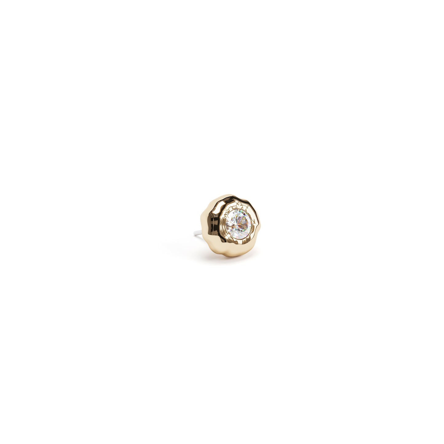 Irregular 14K Gold Diamond Threadless End