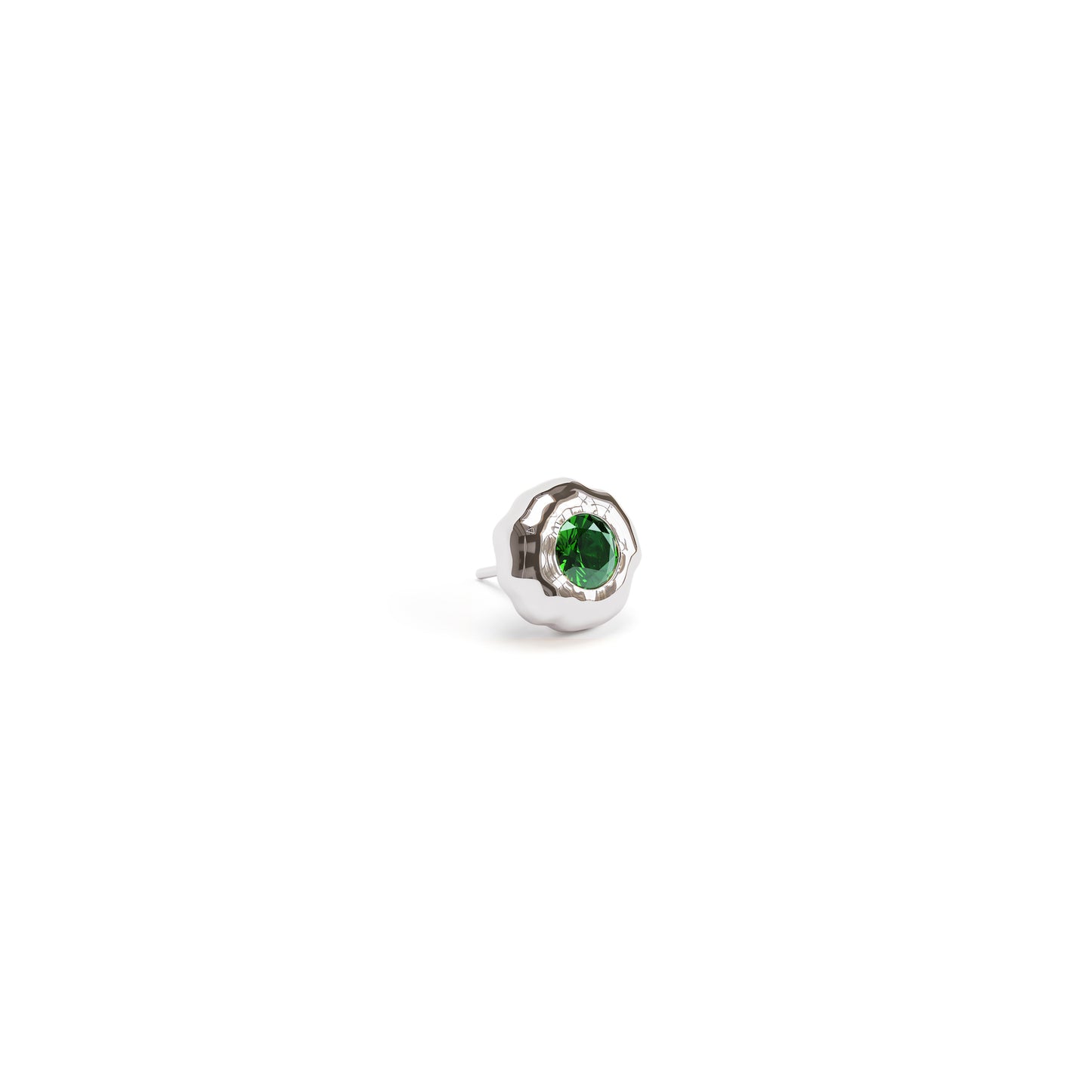 Irregular 14K Gold Emerald Threadless End