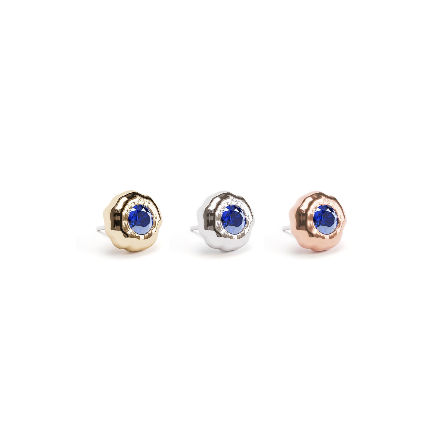 Irregular 14K Gold Sapphire Threadless End
