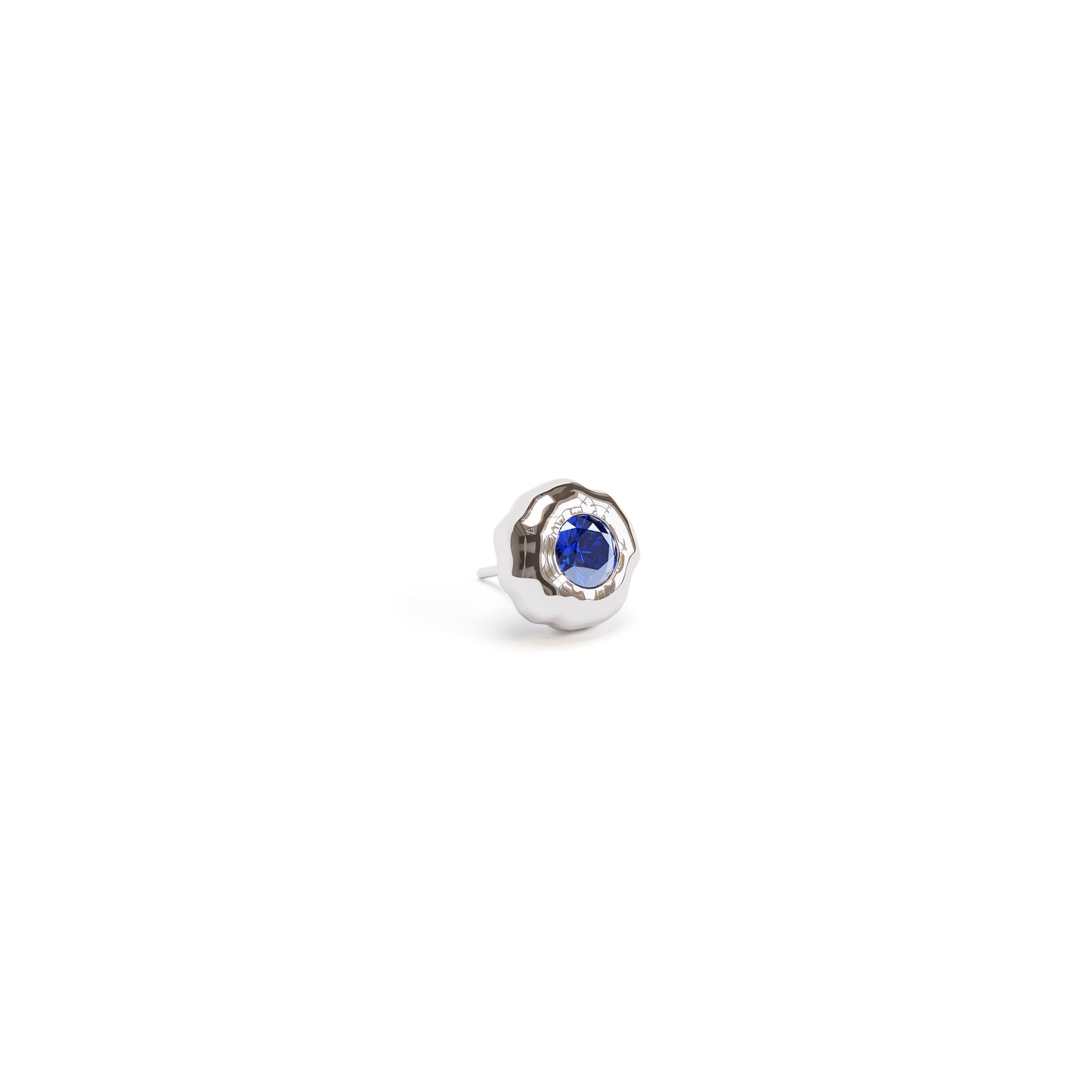 Irregular 14K Gold Sapphire Threadless End